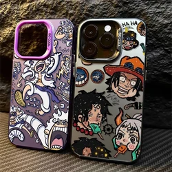 Coole Cartoon O-One-Stücke für iPhone 15 14 13 12 11 Pro max xs max x xr 7 8 plus 6s Mode bunte silberne Handy hülle