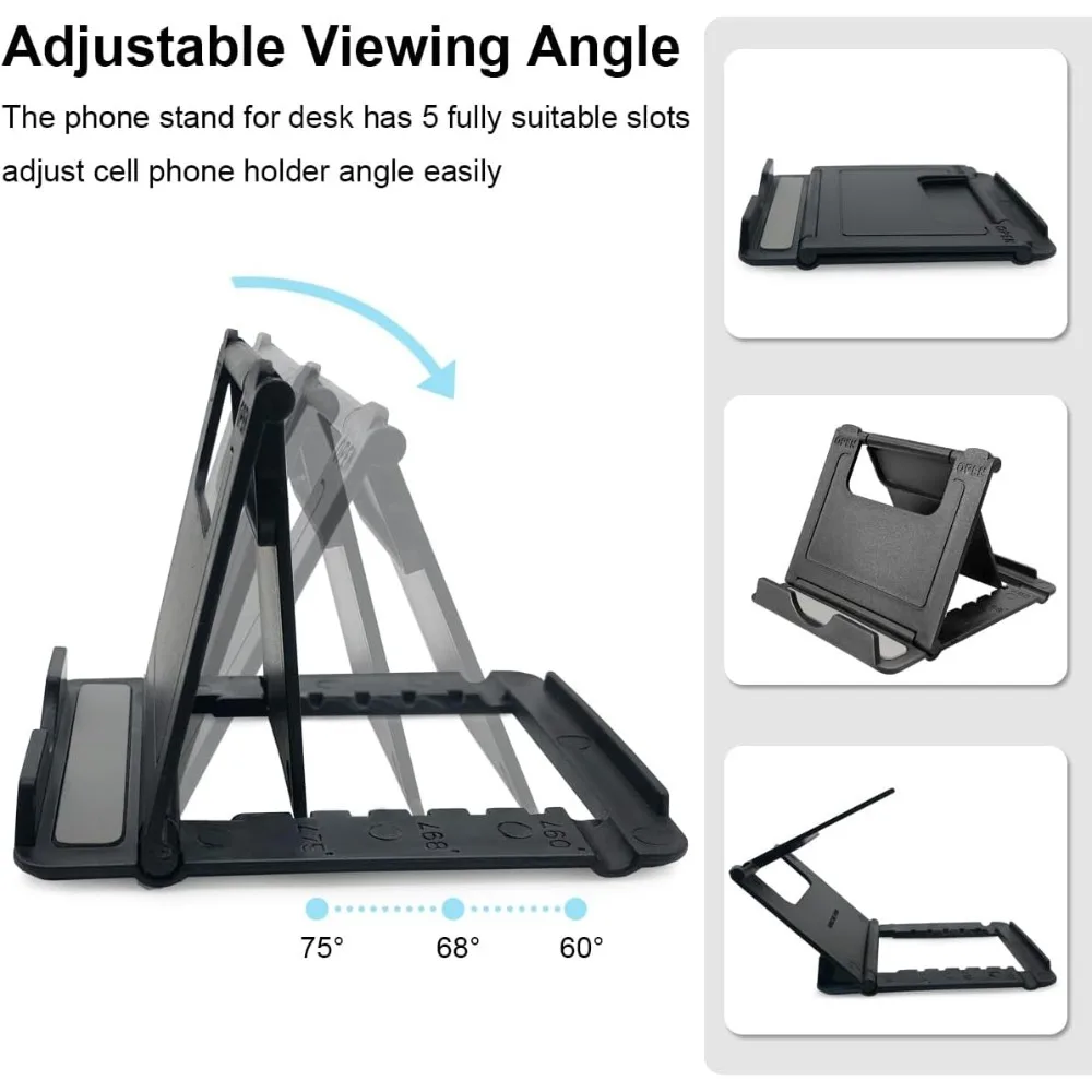 جودة عالية - أبيض وأسود، 2 حزمة حامل الهاتف الخليوي، حامل هاتف قابل للطي للمكتب - شحن مجاني، حار بيع!