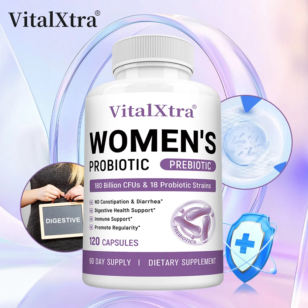 

Women's Daily Probiotics, Containing Prebiotics, 180 Billion CFU, Promotes Digestive Health and Strengthens The Immune System