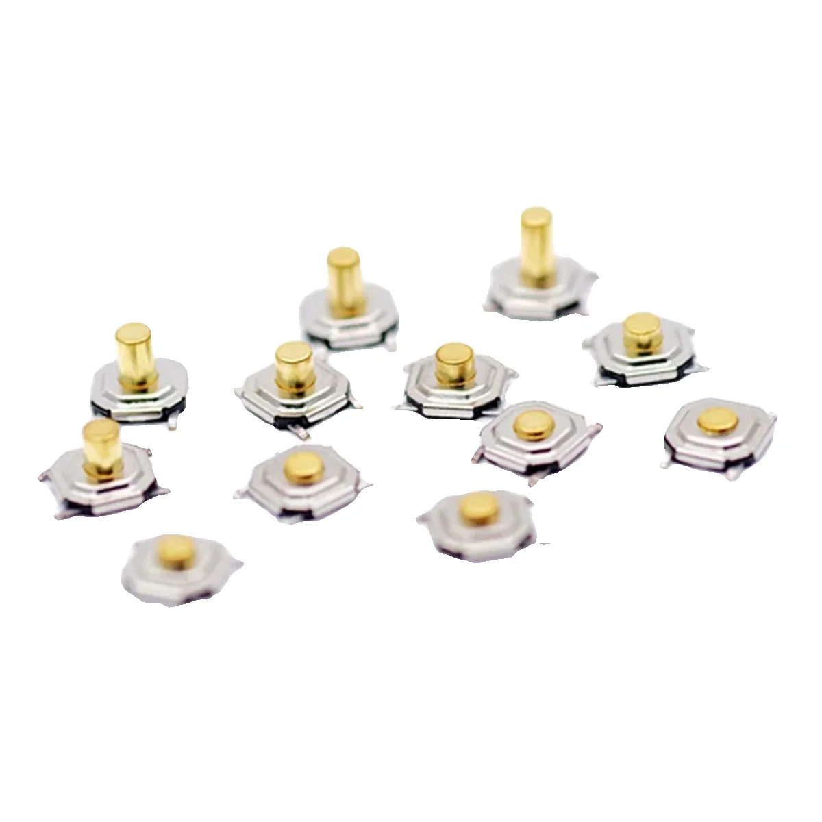 (10Pcs) 5.2*5.2MM Touch Switch 4*4*1.7/2/3MM SMD 4Pin Metal Copper Head Waterproof And Dustproof Button