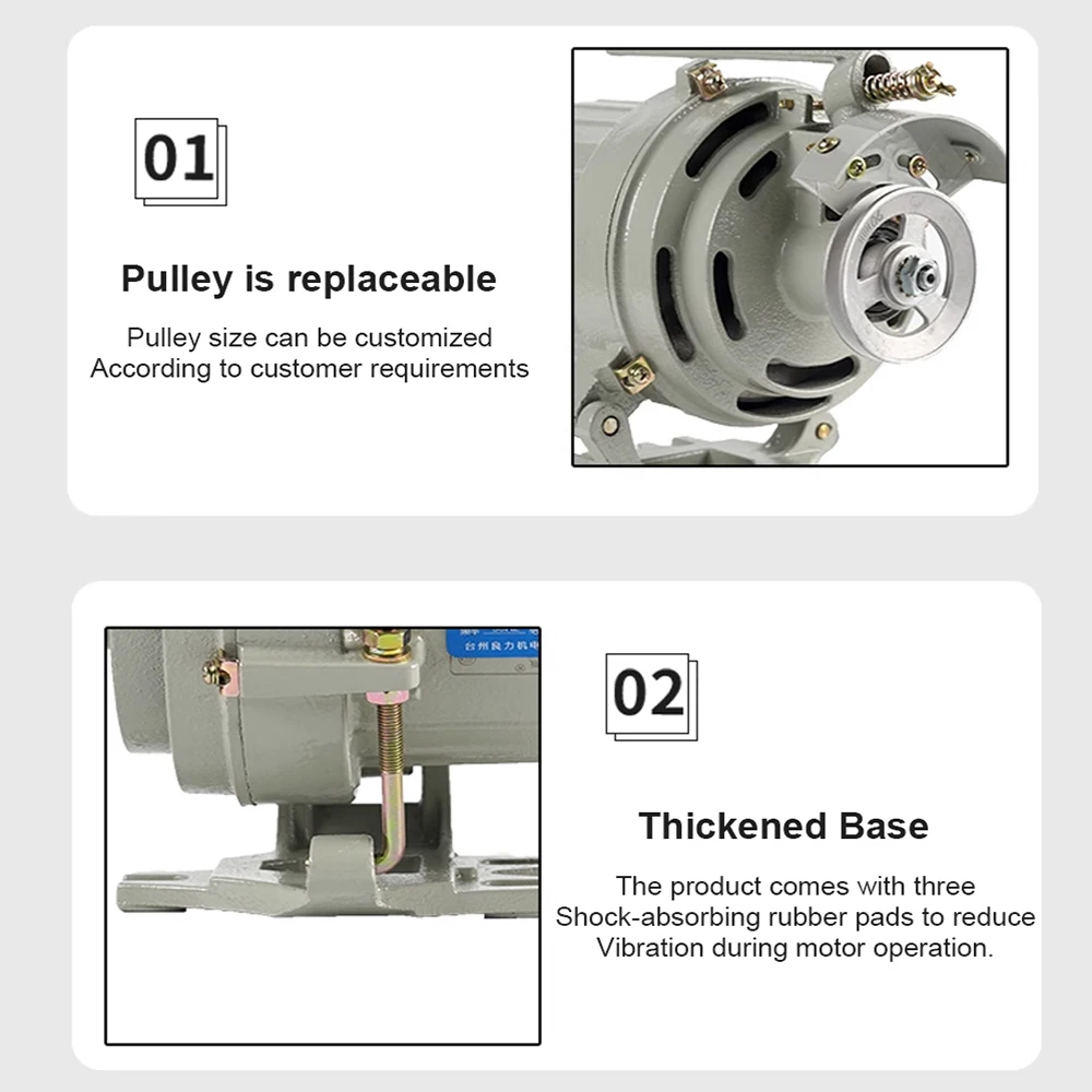 ماكينة خياطة 220 فولت/380 فولت محرك القابض ماكينة خياطة السيارات المسطحة مخرطة صناعية محرك عالي الطاقة محرك موفر للطاقة 3 مراحل #4