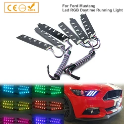 포드 머스탱 2015 RGBW LED DRL 보드 자동차 조명, 주간 주행 램프, 1 세트-2017