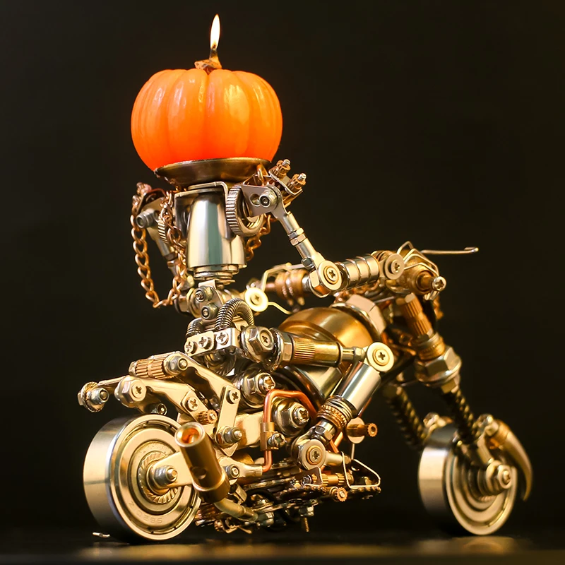 3D Mechanical Puzzles Pumpkin Knight Motorcycle Metal Model Kit Diy Halloween Son of the Dark Night Assemble Toys Kids Gift