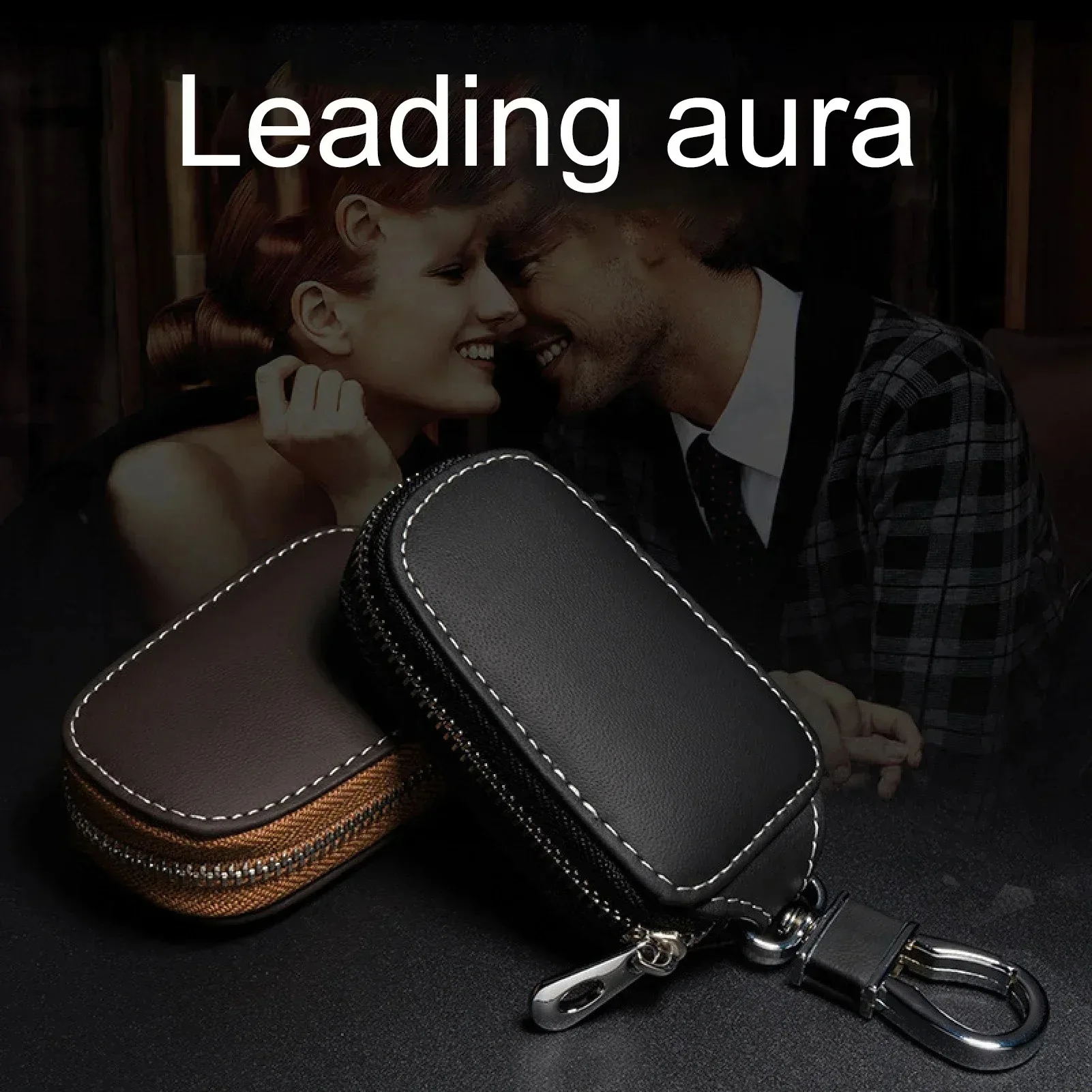 Car Soft Leather Key Case Key Fob Cover Anti-Scratch Dustproof Waterproof Wear Resistant Durable Car Remote Key Protective Holde