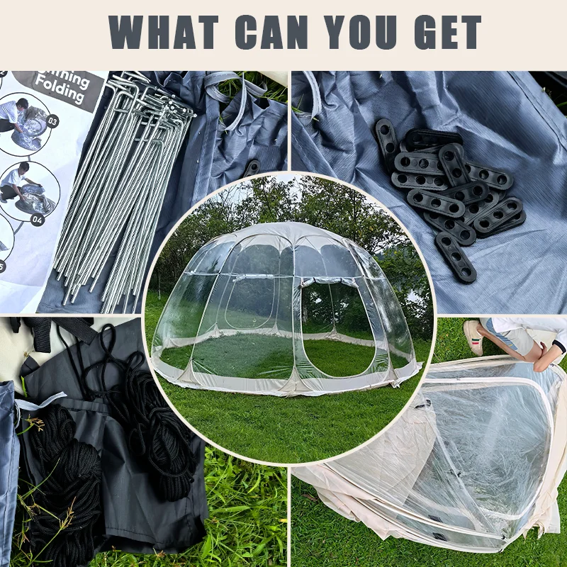 Large Instant Pop-Up Bubble Tent Weatherproof Outdoor Igloo Oversize Camping Pod Patio Screen Cold Protection image 3