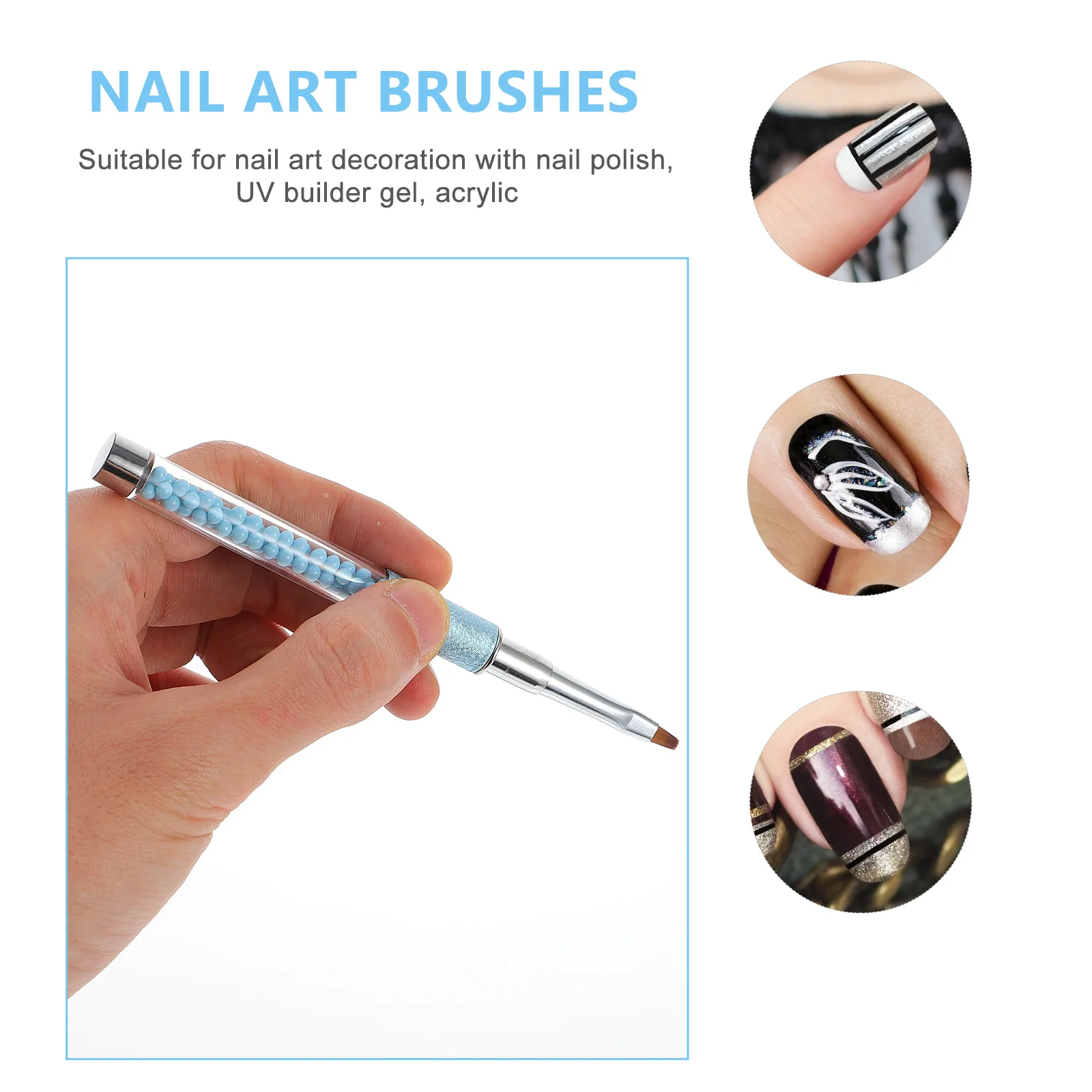 

8 шт. набор кистей для ногтей, ручка для дизайна ногтей, кисти для рисования, прочный для акрила, УФ-гель, акрил для ногтей