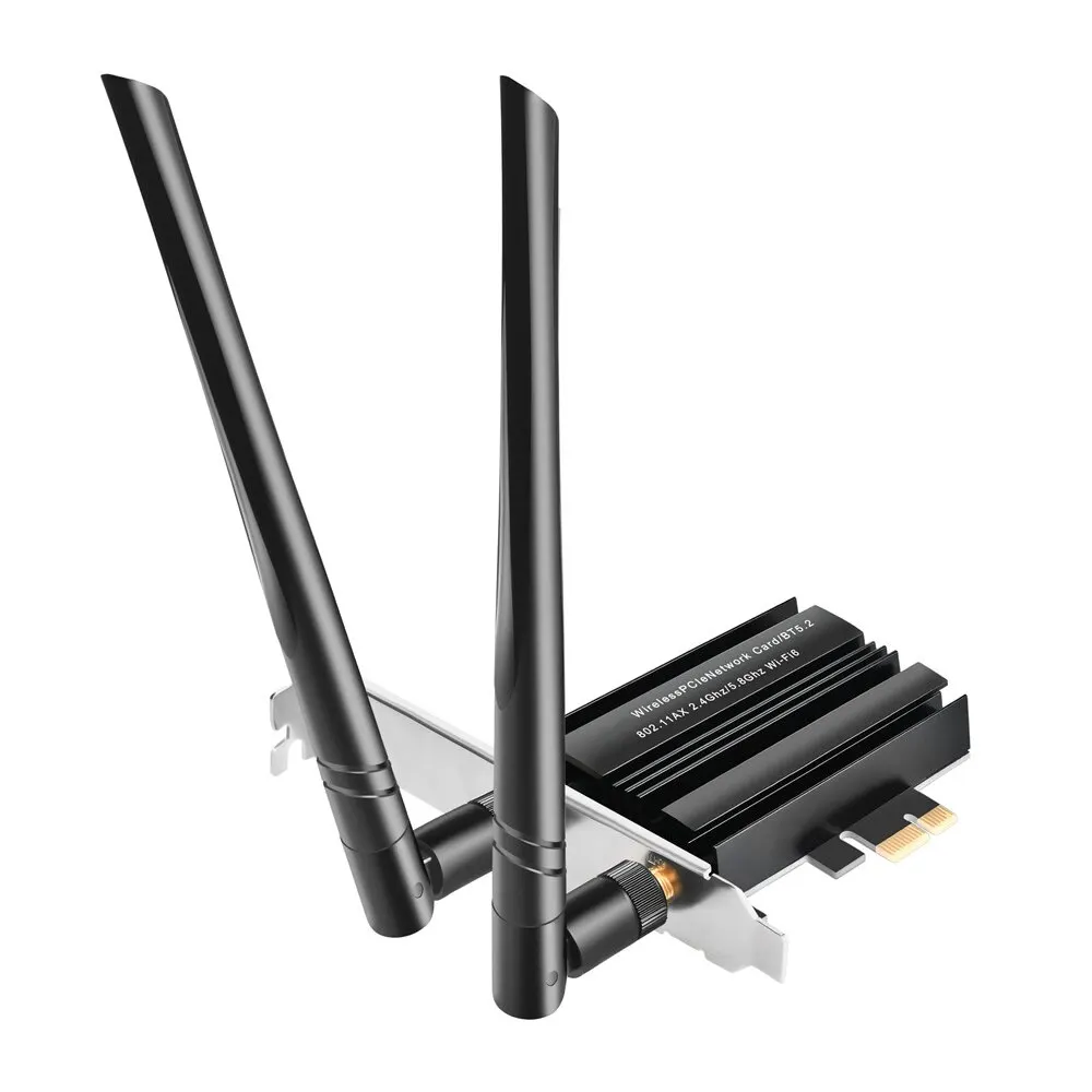 Adaptor Wi-Fi 6e AX3000 WiFi, Tri Band 2.4G/5G/6G Desktop PCIE kartu jaringan nirkabel mendukung 5.2 Bluetooth untuk PC Win 10/11