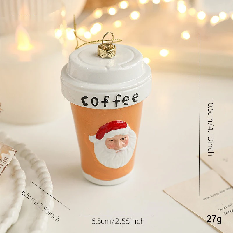 Feliz Navidad colgante helado botella de café árbol de Navidad adornos colgantes Navidad fiesta de Año Nuevo DIY Deco Supplie Navidad Noel