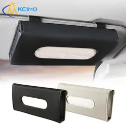 1Pc PU Leather Tissue Box Auto Car Truck Sun Visor Hanging Holder Car Tissue Boxes Auto Interior Storage Interior Accessories