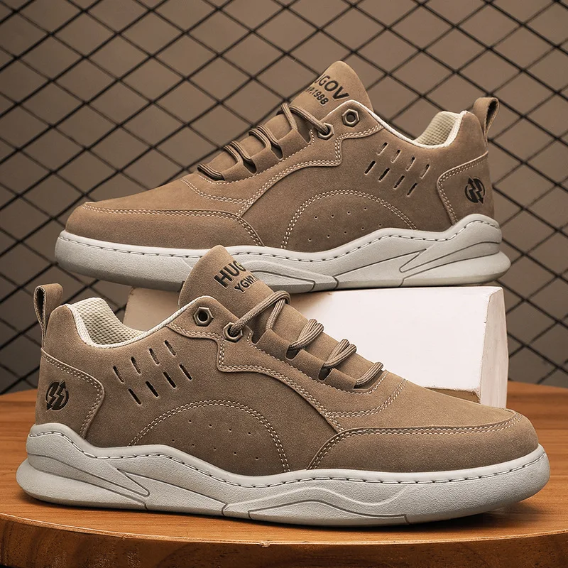

autumn shoes for men suede Leather Casual Shoes Sport Style Leisure Shoes Street Youth Lace-up Sneakers