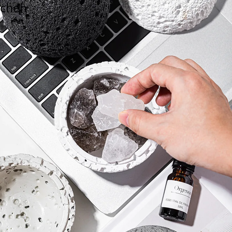 Hxl rock crystal diffuser stone - long-lasting, subtle scent aroma diffuser for indoor use