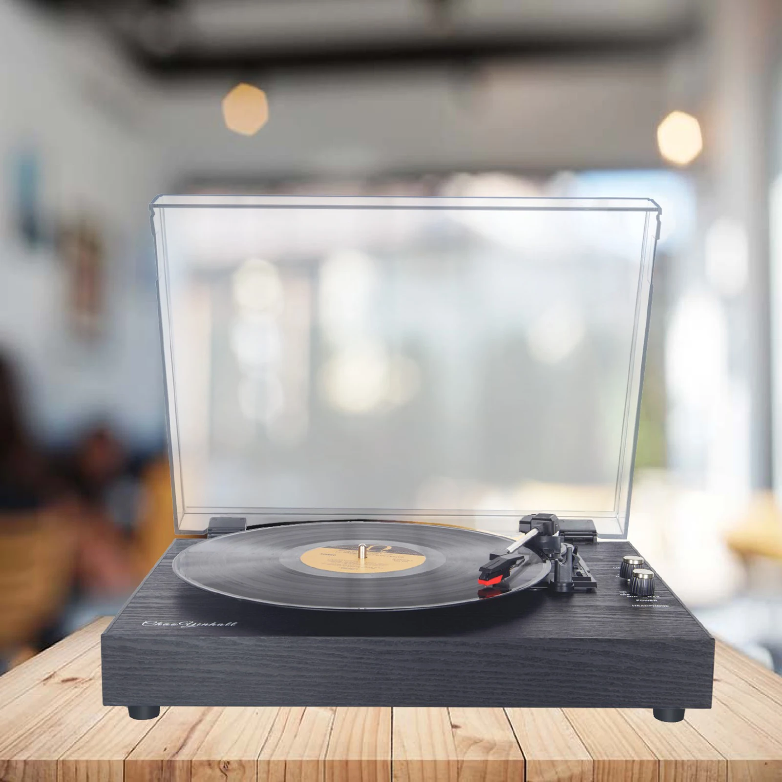 مشغل تسجيل القرص الدوار المدمج في مكبرات الصوت جراموفون عتيق 3 سرعات BT5.0 AUX في مخرج 3.5 ملم