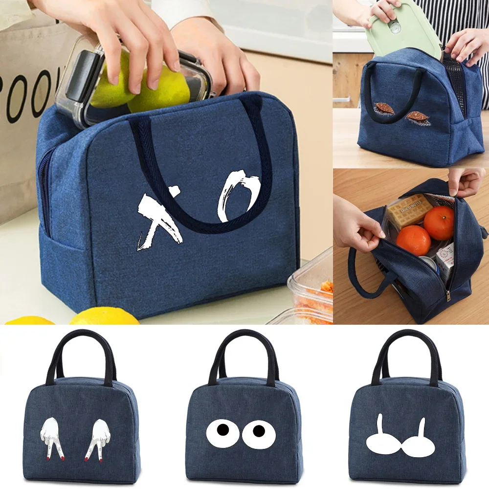 

Reusable Lunch Bag for Women Small Insulated Cooler Container Leakproof Lunch Tote Bags Chest Pattern Thermal Dinner Bags