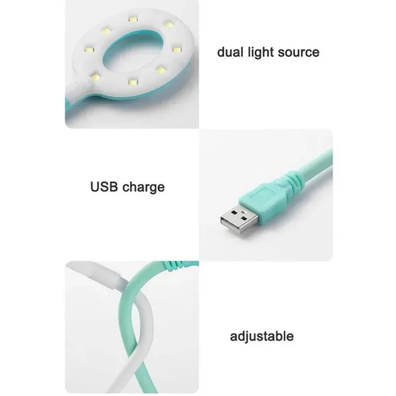 1 Pc Usb Led Nagellamp Draagbare Buigbare UV-Droger 8 Leds Opvouwbaar Baklicht Voor Uitharding Vinger Nail Art Salon Gereedschap