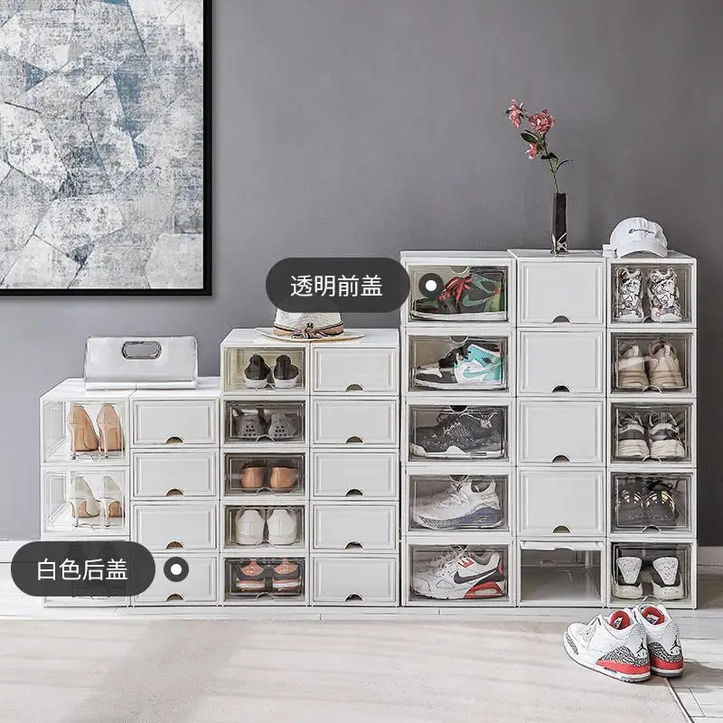 Custom.Tenma Multi-Door Shoe Box Home Shoe Rack Stackable Storage Entryway High Heels Sneakers Shoe Cabinet