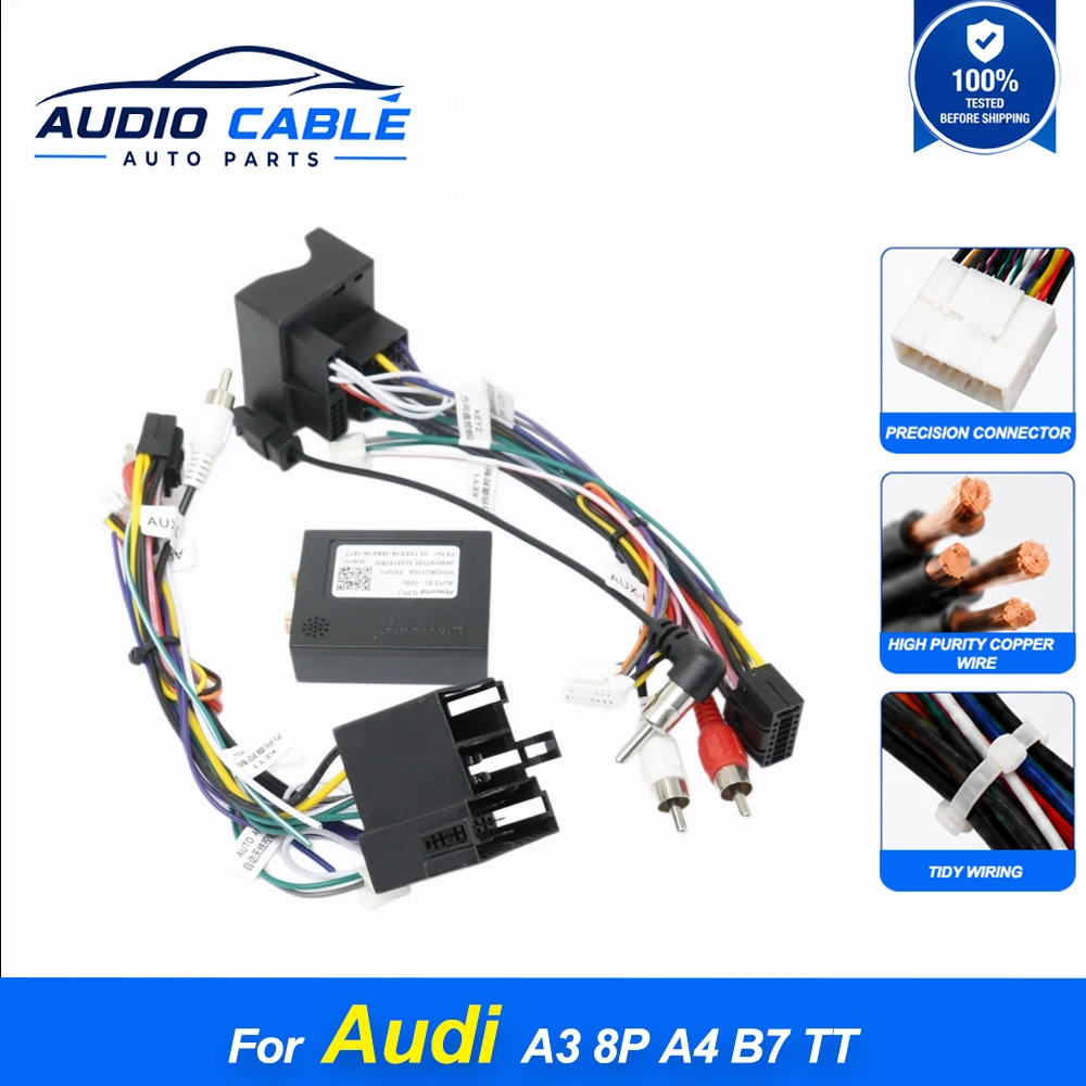 16 Pin Car Stereo Wiring Harness Adapter Plug For Audi A3 8P A4 B7 TT Radio DVD GPS Installation Connector Car Accessories