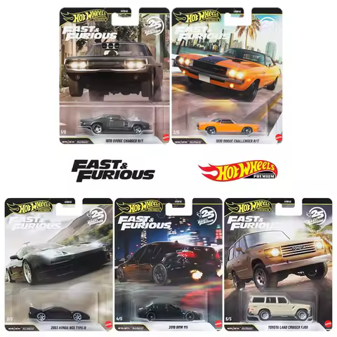 Hot Wheels 2026 HNW46-Q Fast &amp; Furious Series,Dodge Charger Honda NSX Type-R BMW M5 Toyota Land Cruiser ,1:64 Diecast Model Car