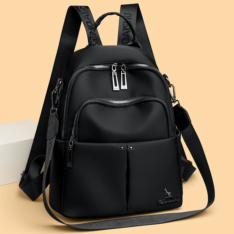 Fashion Backpack Women Waterproof Nylon Commuter Daypack Ladies Lightweight School Bag for Teenage Girls Large Travel Rucksack