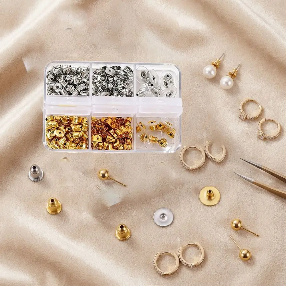 Transparent Ear Plug Set Soft Silicone Clear Earring Back Stoppers 6 Styles Replacement Kit Earring Safety Back Stud Earrings