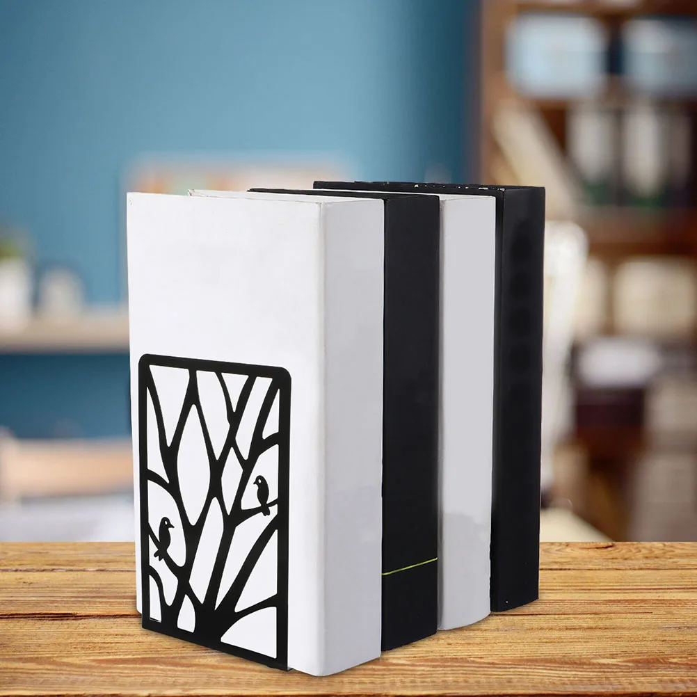 

Bookend L-Shaped Iron Book Stand Decorative Display for Home Office Classroom Library Stable Magazine Document Baffle