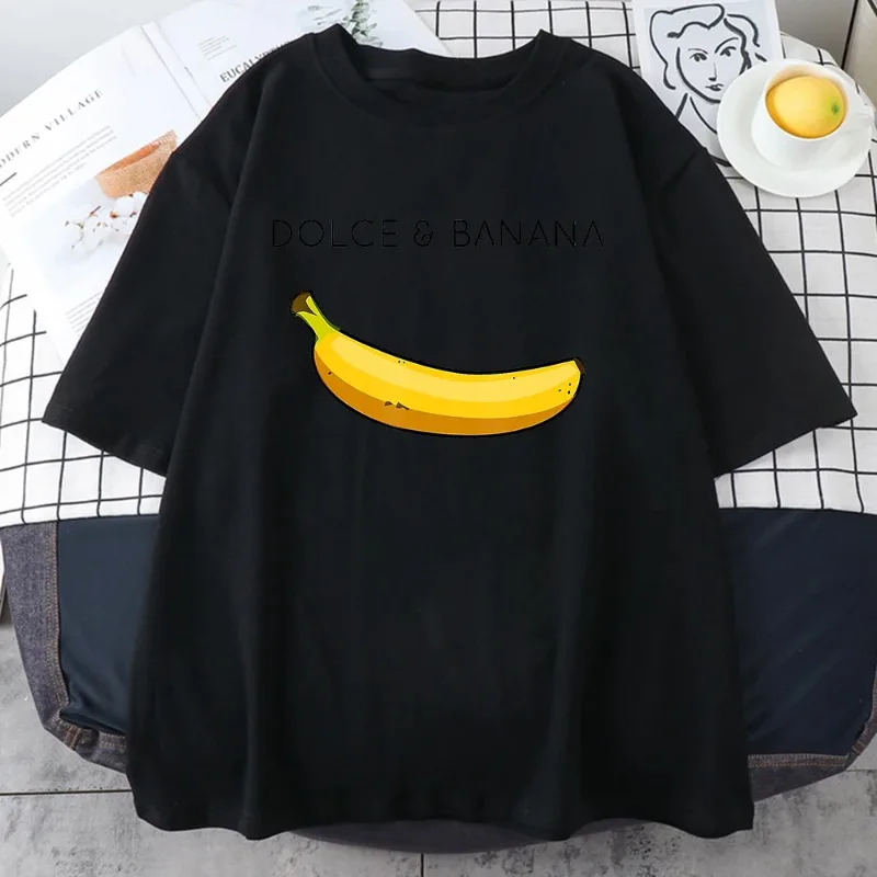 Funny Women T Shirt Dolce&banana Summer Printed Short Sleeve Unisex Fruit Style Tops Graphic Tee Harajuku Ulzzang Tumblr T Shirt