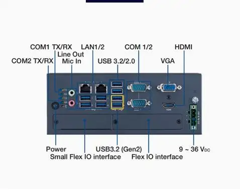 MIC-770 V2 คอมพิวเตอร์อุตสาหกรรมแบบฝังพัดลมมินิอุตสาหกรรม 10th Gen Core ™   I3/i5/i7/i9 LGA 1200 กล่อง PC อินพุต 9-36VDC 2*LAN