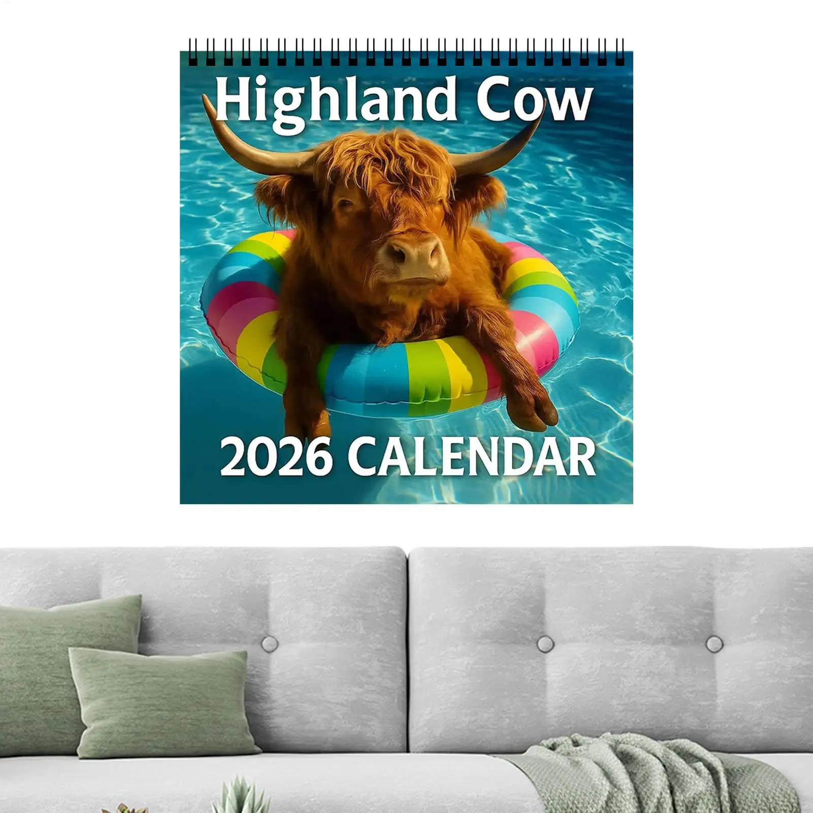 

Календарь на 2026 годы, календарь-планировщик на 2026 год, Highland Cow, настенное искусство, японский повестка дня, плотная бумага, ежемесячный планировщик для учителя, студента, дома