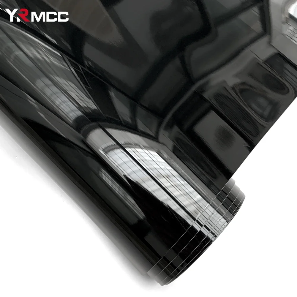 Vinyl Glanz Aufkleber Schwarz PET Wrap Wasserdicht Bonding Persönlichkeit Farbwechsel Film Motorrad Aufkleber Auto Dekoration Zubehör