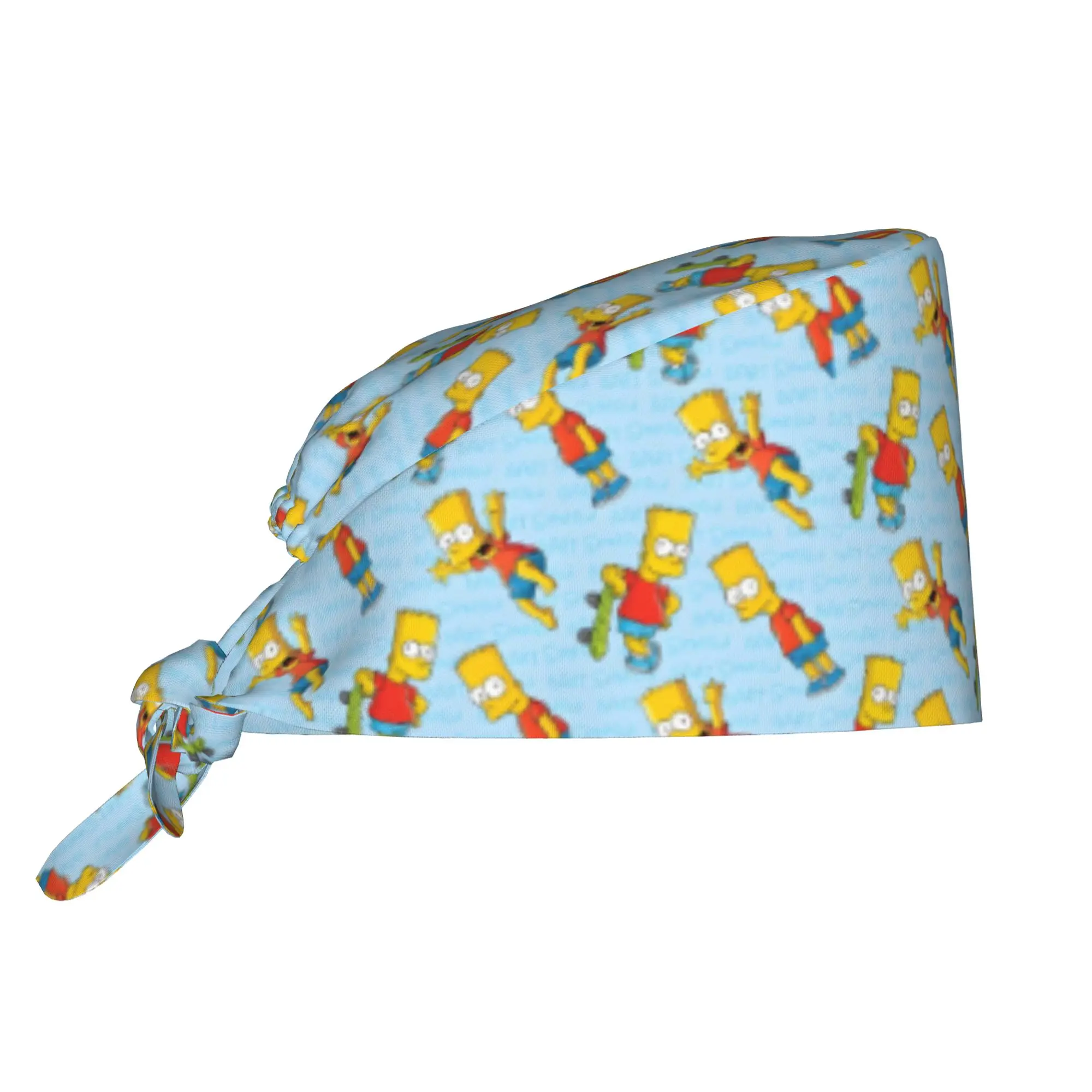 Custom S-Simpsoned Cartoon Scrub Hat Surgical Scrub Caps Nursing Hair Hats Homer Manga Work Scrubs Hat for Medical Surgical