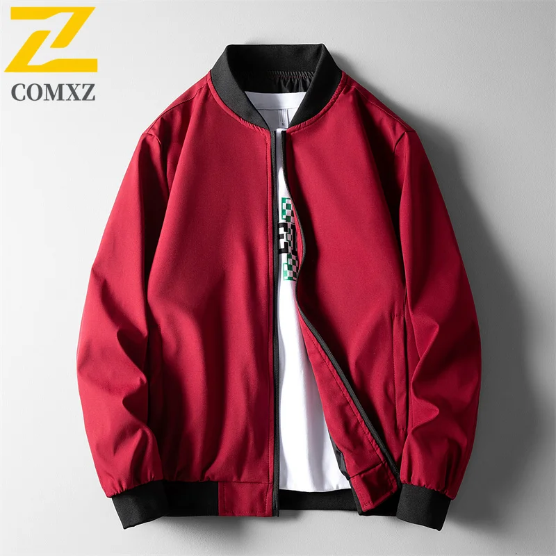 

COMXZ Luxurious Jacket Mens High Quality Stand Collar Fishing Coat Trendy Slim Fit Casual Korean Style Hiking Autumn Outerwear