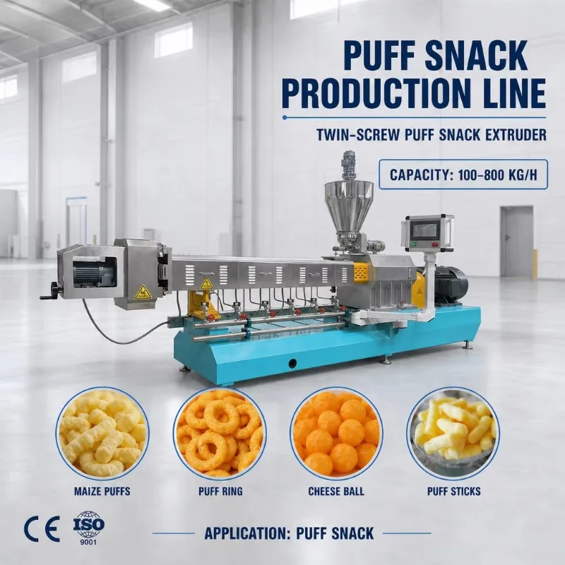 Corn Puff Extruder Puff Snack Extruder Automatic Stainless Steel Snack Food Factory Custom