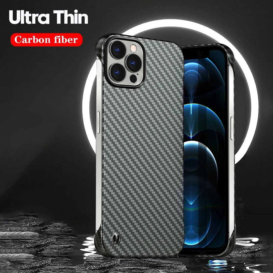 Ultra dünne rahmenlose Haut matte Kohle faser Fall für iPhone 15 14 13 12 Mini 11 Pro Max iPhone 13 promax x xs xr 7 8 plus Abdeckung
