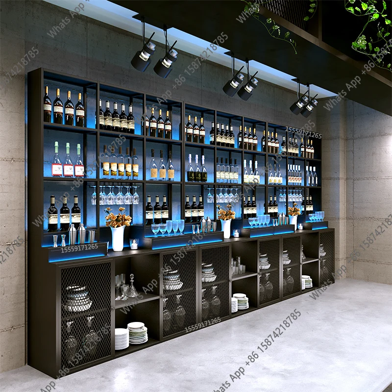 LZ Standing Shelves Bar Cabinet Mobile Multifunctional Partitions Wine Cabinet Designer Nordic Armadi Aperti Drinking Bar Furnit