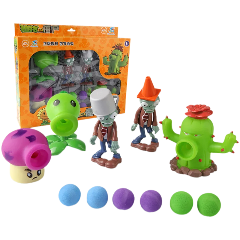 Plants Vs Zombies 5 Style Toy Set Peashooter Coconut Cannon Cost-effective Toys Genuine Game Scene Game Figures Model Kid Gift