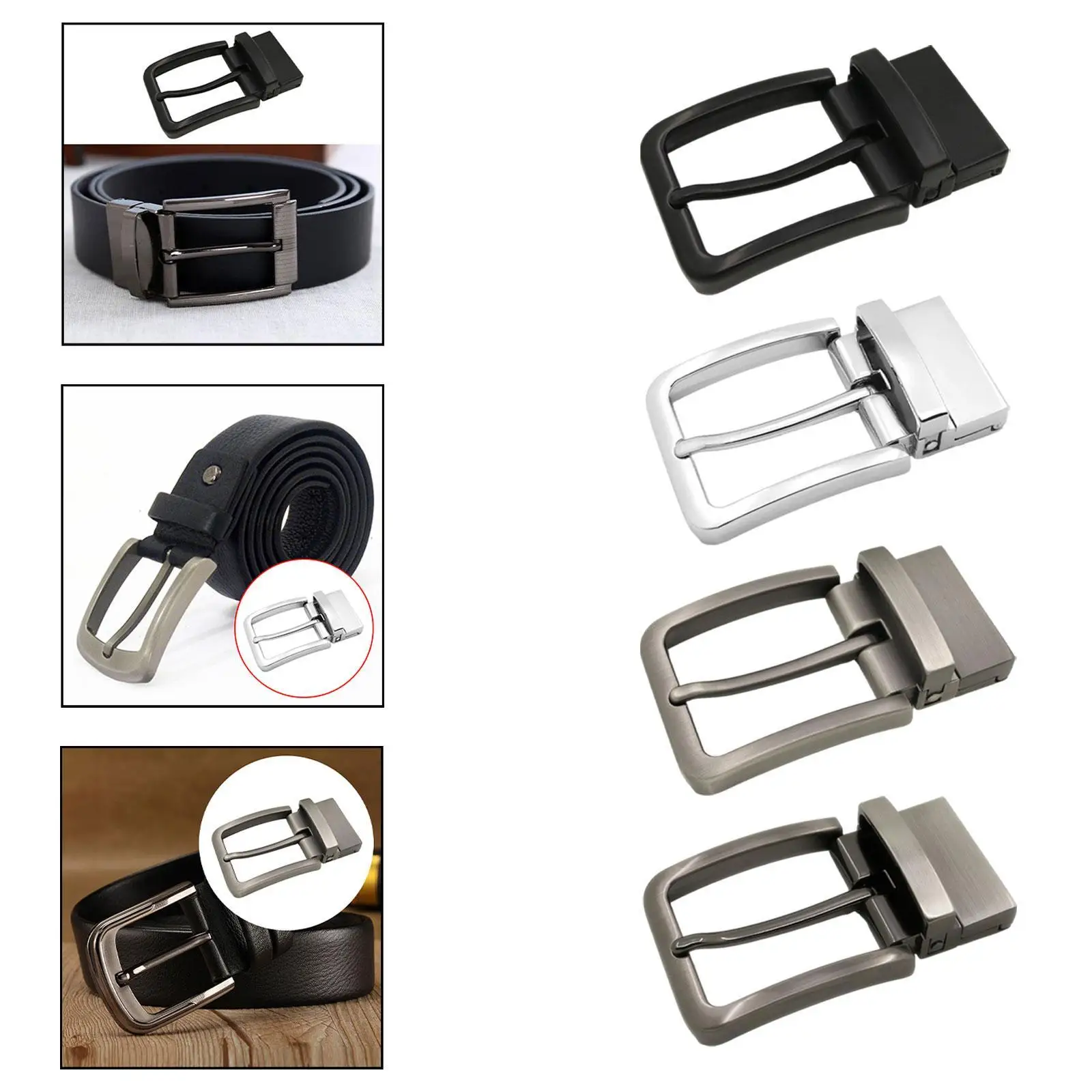 Alloy Belt Buckle for Leather Strap Luxury Decorative Mens Womens Business Replacement Rectangle Pin Buckle Pin Belt Buckle