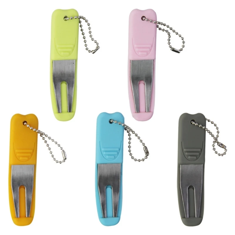 G6DE Golf Balls Marker Metal Curved Spit for Men Women Golfer Golf Accessory Golf Divot Repair Tool Golf Green Divot Tool