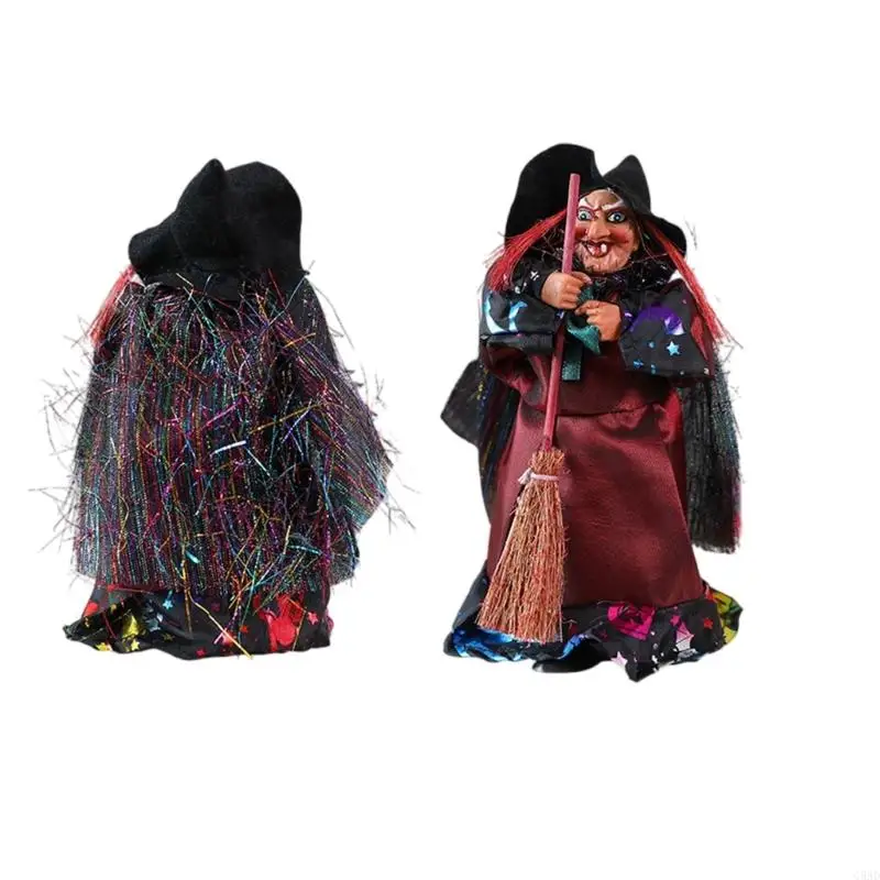 

Plastic Witch Sculpture Halloween Party Decors Indoor Outdoors Waterproof C5AD
