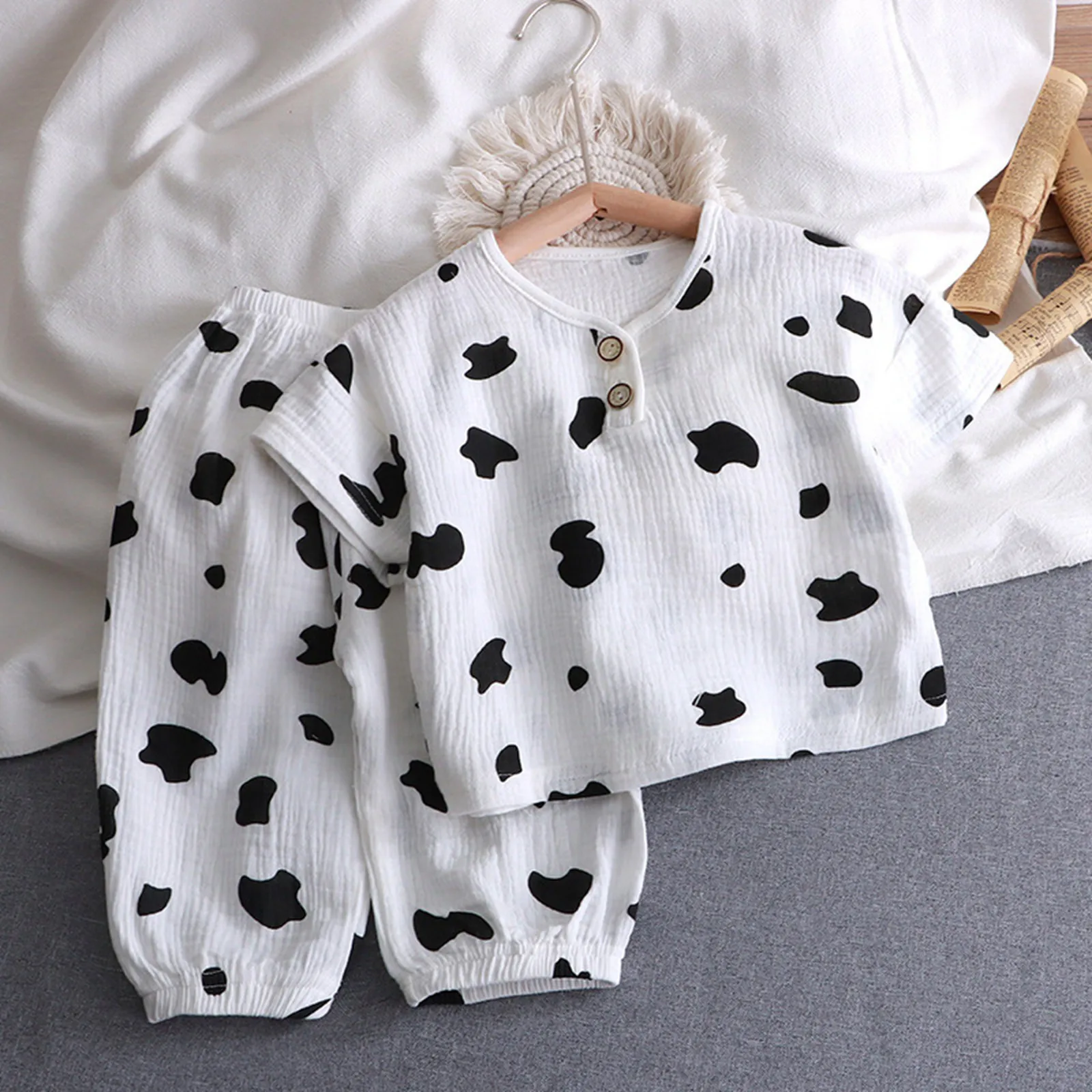 Spring Summer Pajamas Sets For Kids Boys And Girls 18M,2T,3T,4T,5T,6T,7T Cute Cotton Home Wear Pajamas Air Conditioning Clothing