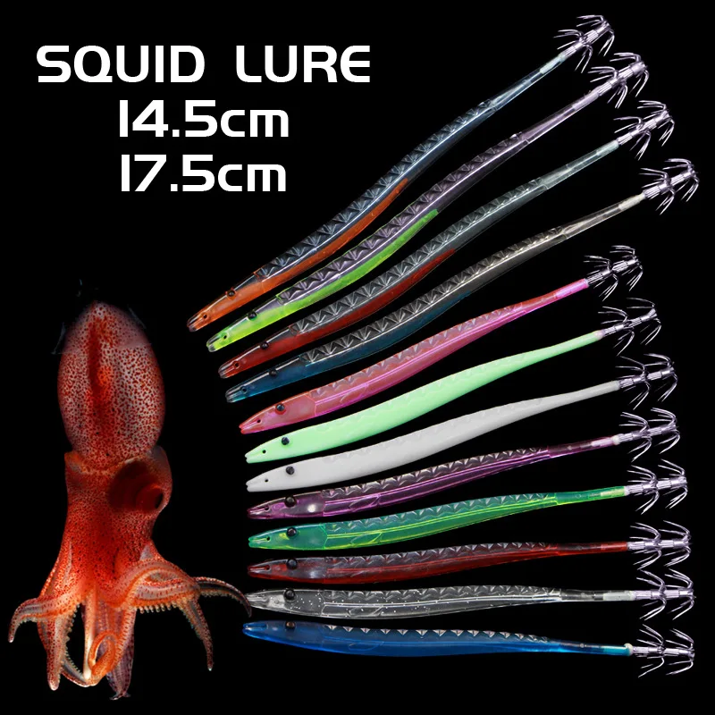 Export South Korea Wood Shrimp Plastic Shrimp Hairtail Lure Umbrella Hook Squid Bait Cross-Border Hot Selling Southeast Asiajig