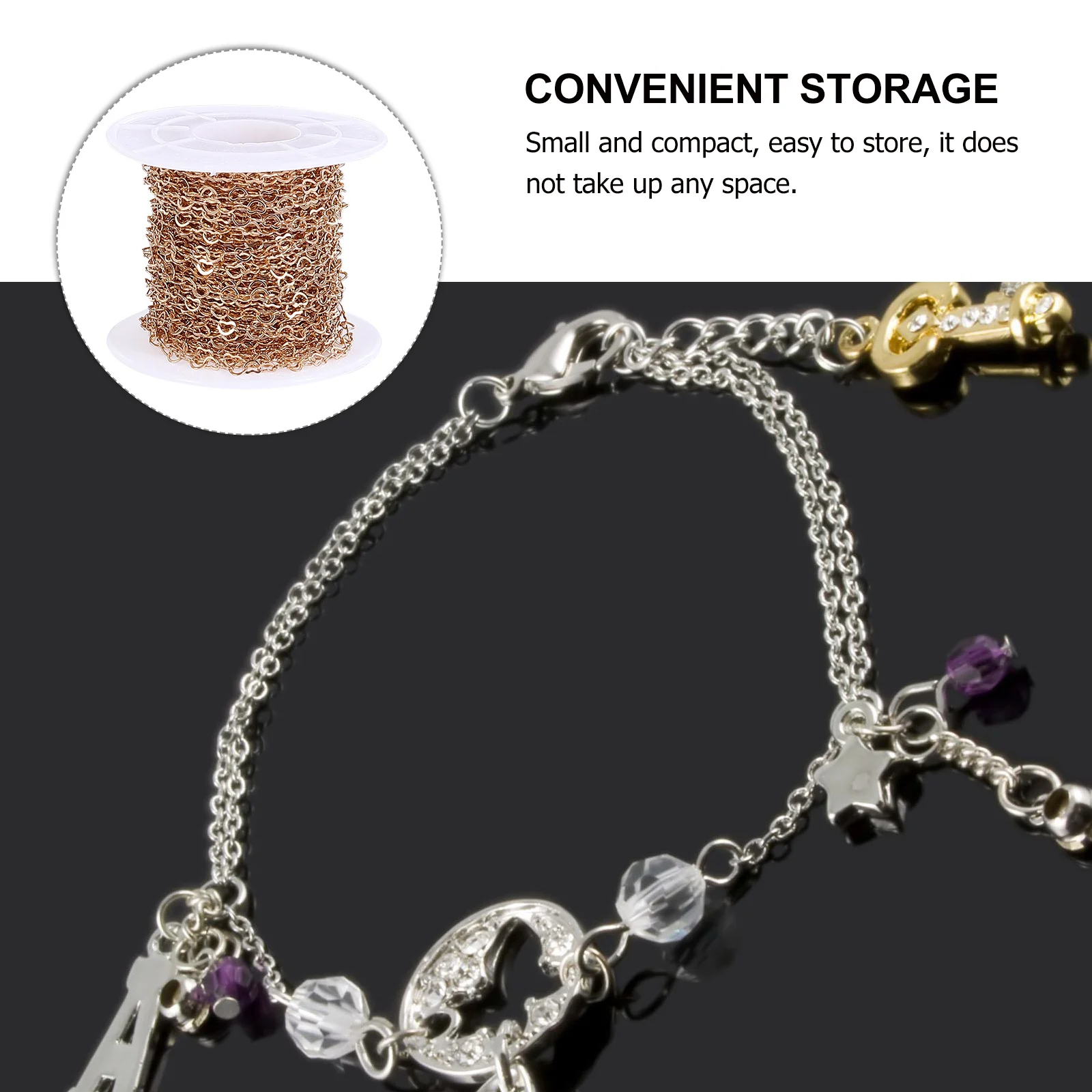 

1 рулон сердечного звена, материал для изготовления ювелирных изделий своими руками, медная цепочка для рукоделия для ожерелья, браслета, цепочки для свитера, декор, ювелирные аксессуары