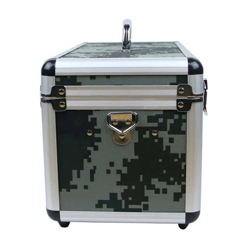 Camouflage Aluminum Alloy Family First Aid Kit Box 2 Tier Organizer Medical Storage with Compartments Emergency Medicine Case