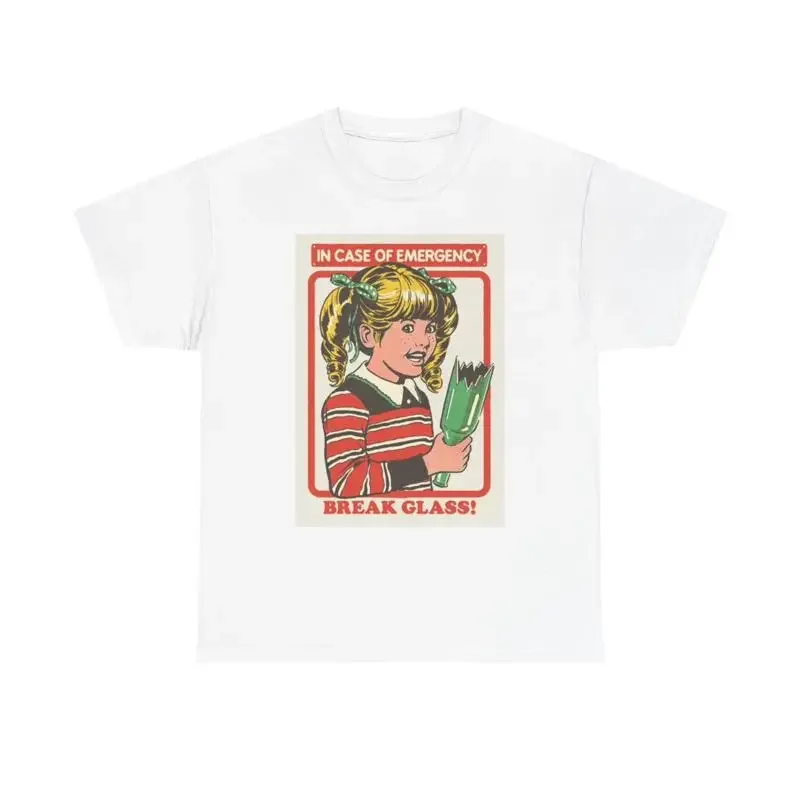 In Case Of Emergency Break Glass T Shirt Funny Poster Heavy Cotton