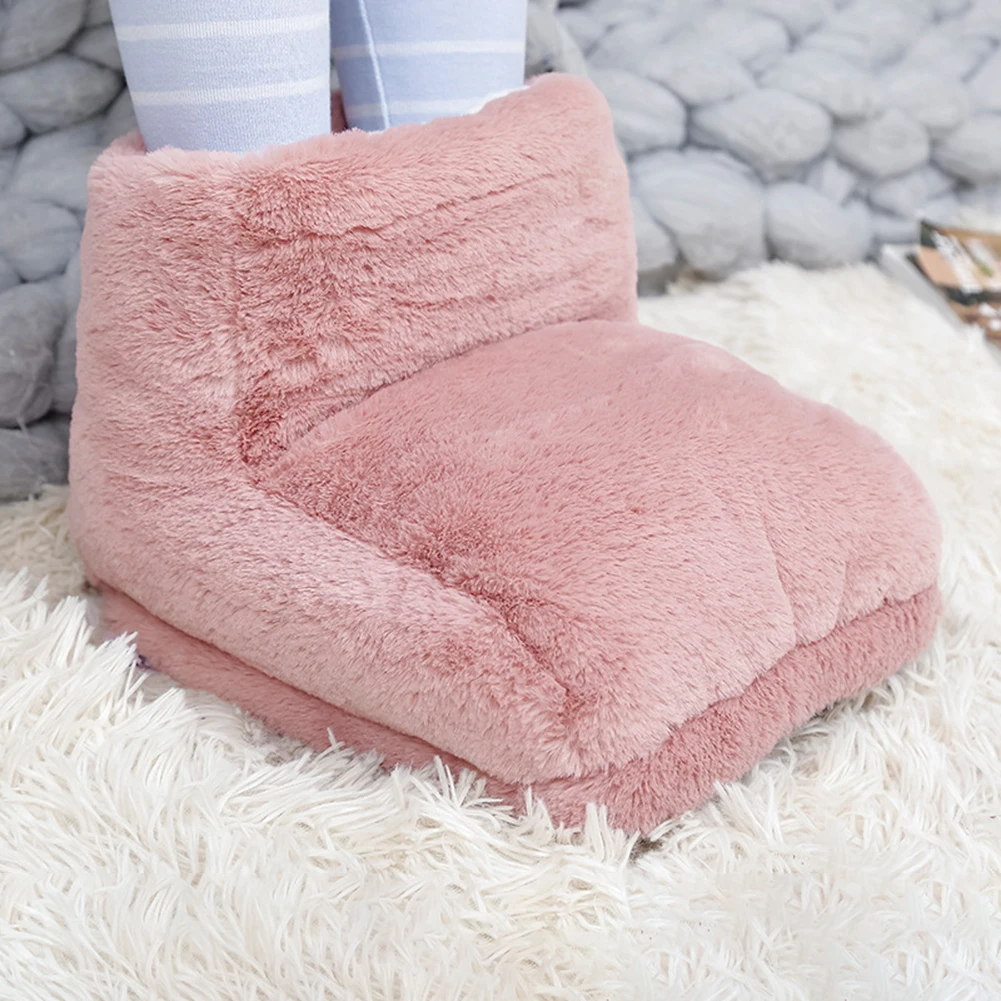 Electric Foot Warmer Foot Heating Pad USB Charging Warm Foot Cover Washable Foot Warm Pads Detachable Soft Plush for Home Office