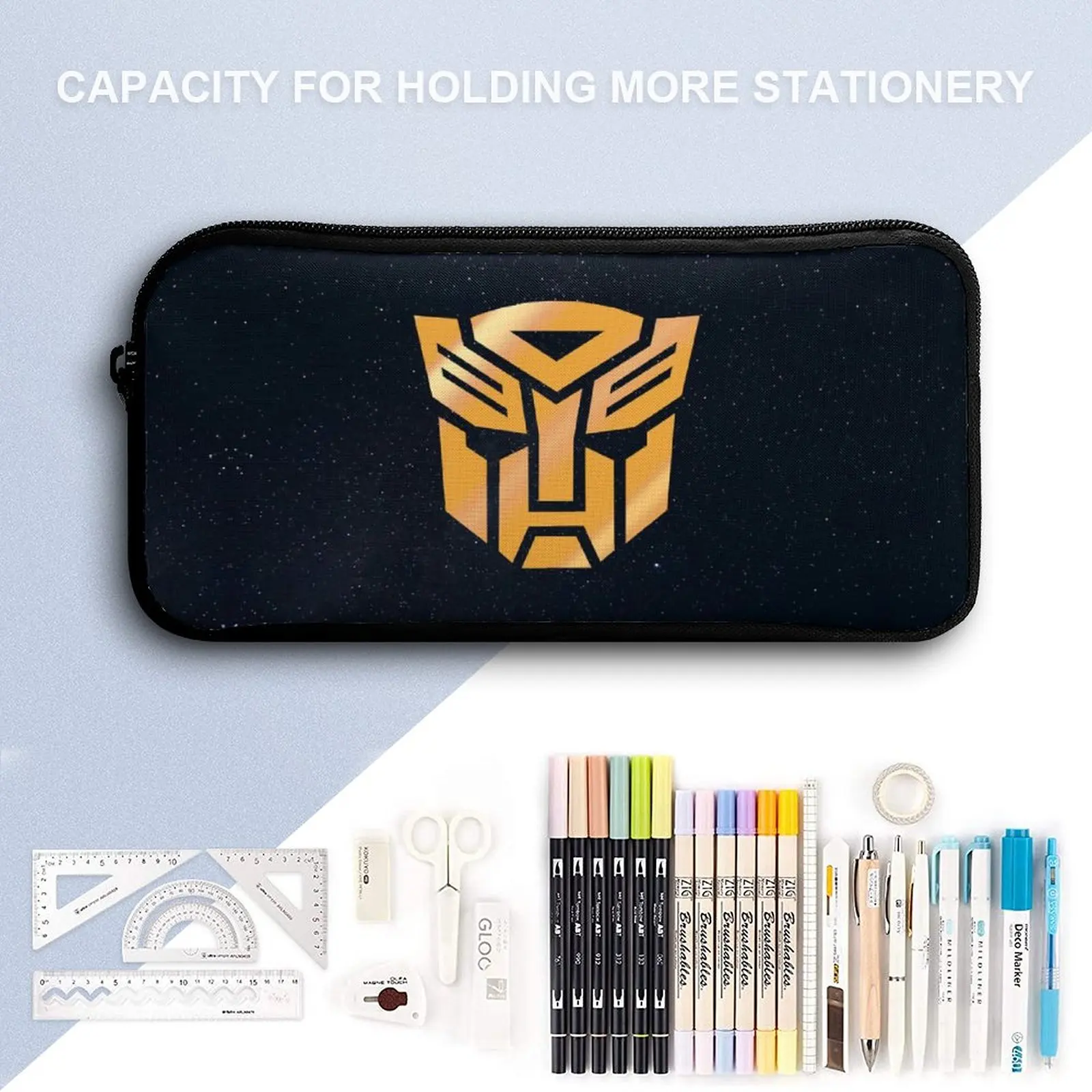 Black Decepticon Soundwave  Wordtee Vintage 28 3 in 1 Set 17 Inch Backpack Lunch Bag Pen Bag Picnics Creative Firm Pencil Case