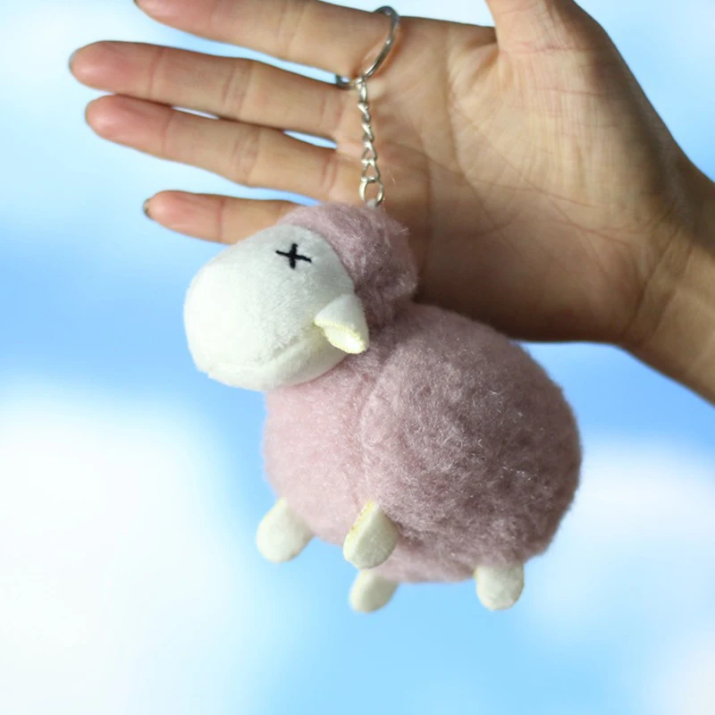 12cm Cute Net Red Sheep Plush Toy Doll Crianças Cartoon Sheep Doll Doll Book Bag Charm Keychain Crianças Plush Toys Gift