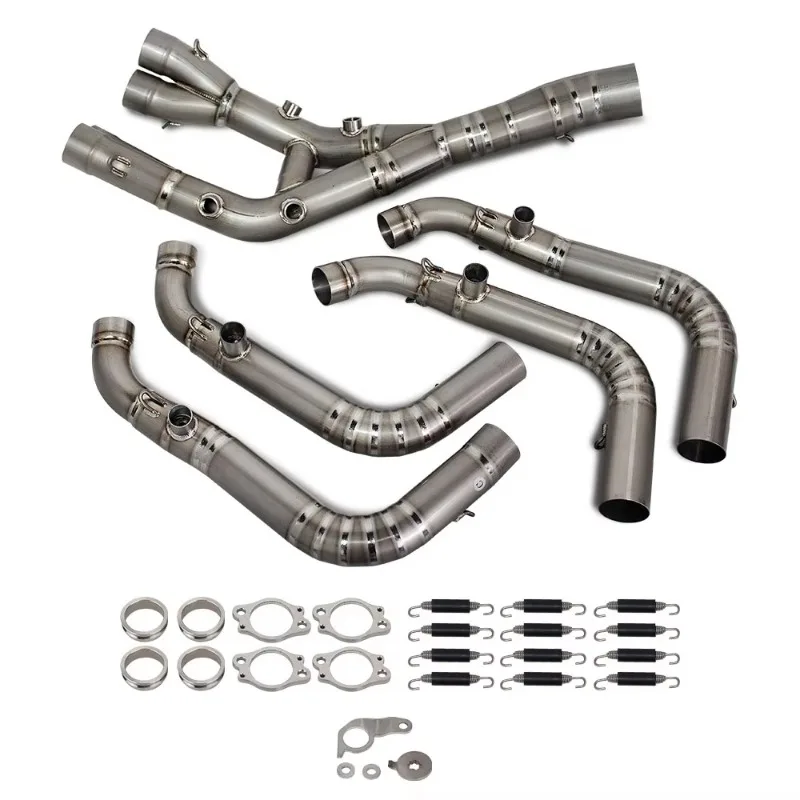 Forged Exhaust System For MotorcycleNew Gray Full Exhaust Line Kit For S1000RR 2019-2025 M1000R TC6 Titanium Header Front Link P 3