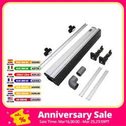 ENJOYWOOD 700mm Woodworking Router Table Fence Aluminium Alloy Profile Fence with 300mm T-track Sliding Brackets Bit Guard