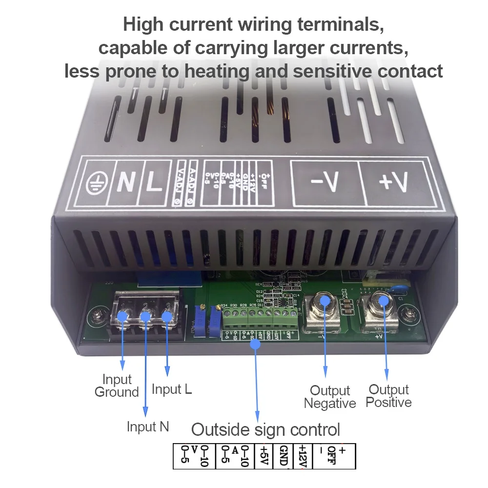 ZX-2000W High Power Supply With Outside Sign Control 220VAC Constant Voltage and Constant current DC 12V 24V 36V 48V  adjustable