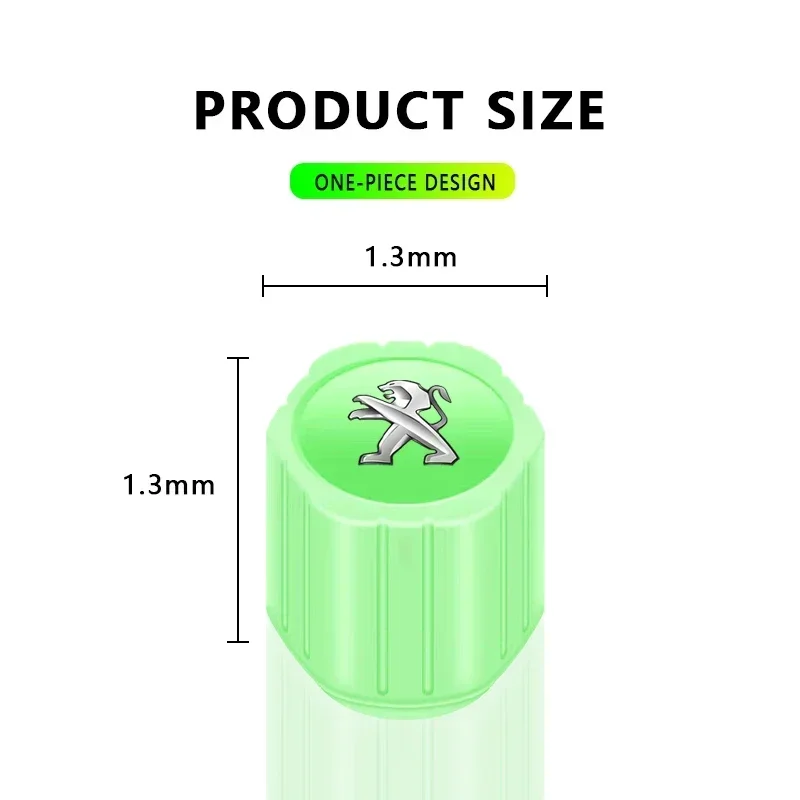 New Luminous Car Motorcycle Tire Wheel Valve Cap Covers For Peugeot 108 406 407 408 206 207 208 306 307 308 508 Car Accessories