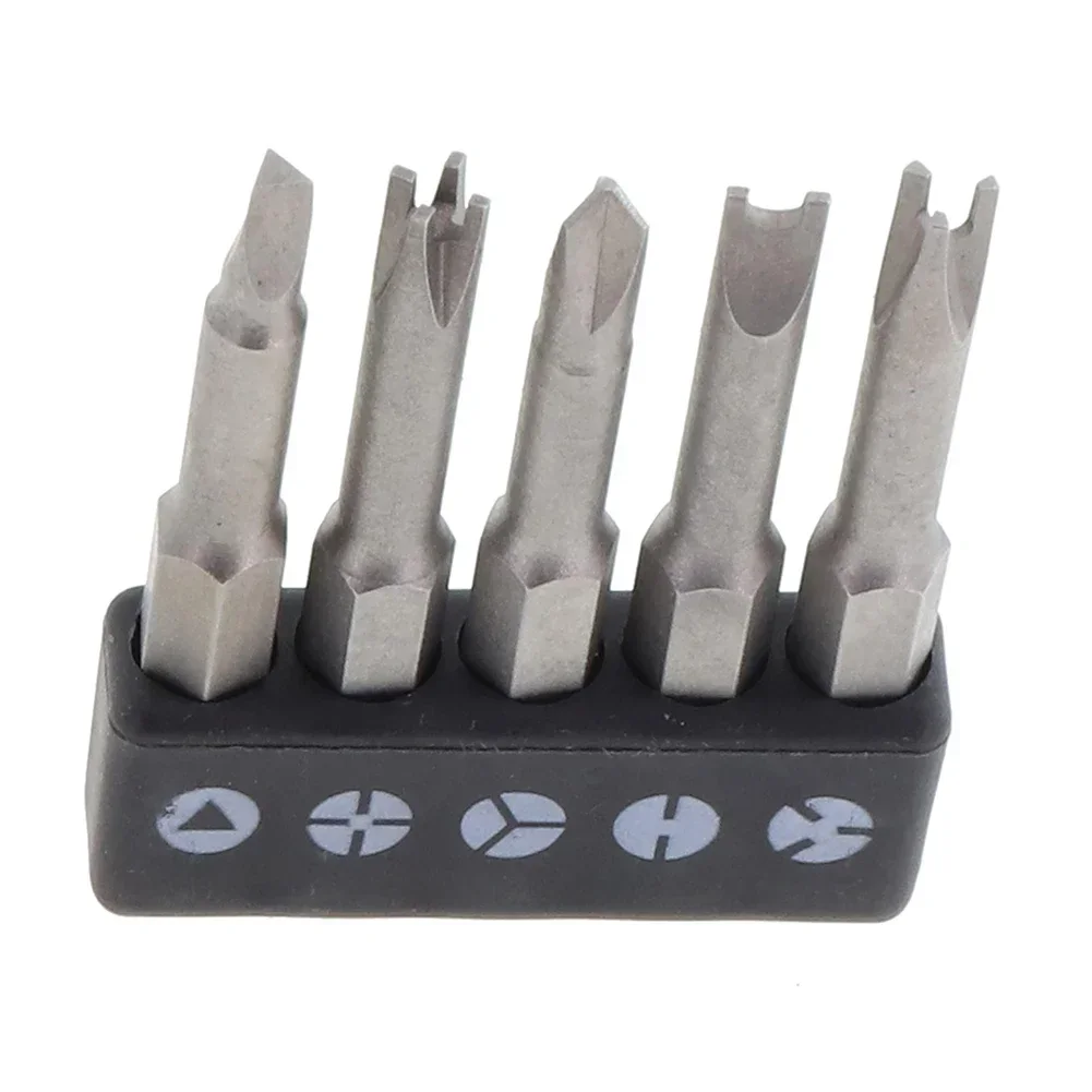 5pcs 50mm Special-Shaped Screwdriver Set U-shaped Y-Type Triangle Three Points Four Points Screw Driver Bits Hand Tool